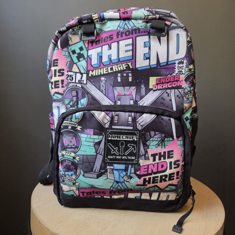 Designed‎ by J!nx Tales From The End Minecraft Backpack Book Bag 21.5" Pockets